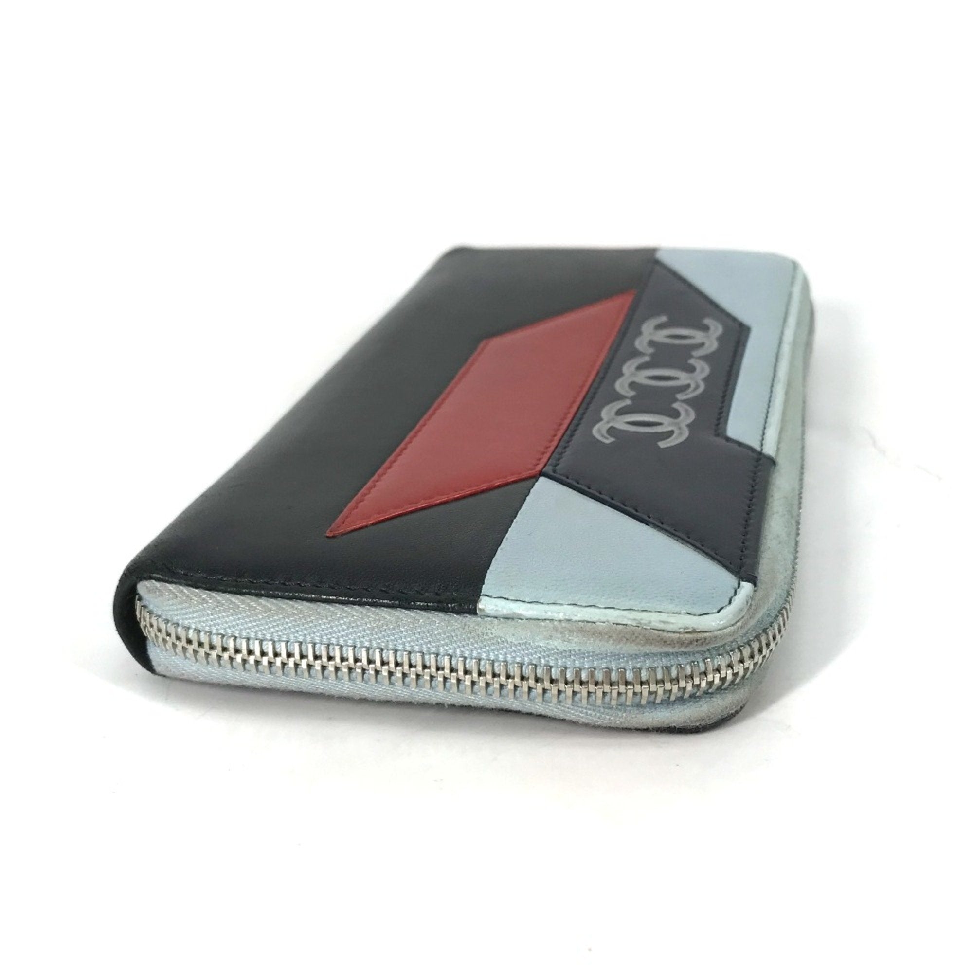 Chanel Black Leather Long Wallet (Bi-Fold)