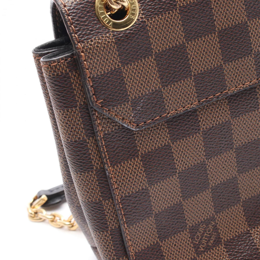 Louis Vuitton Black Brown Damier Canvas Ivory Coated Canvas Shoulder Bag