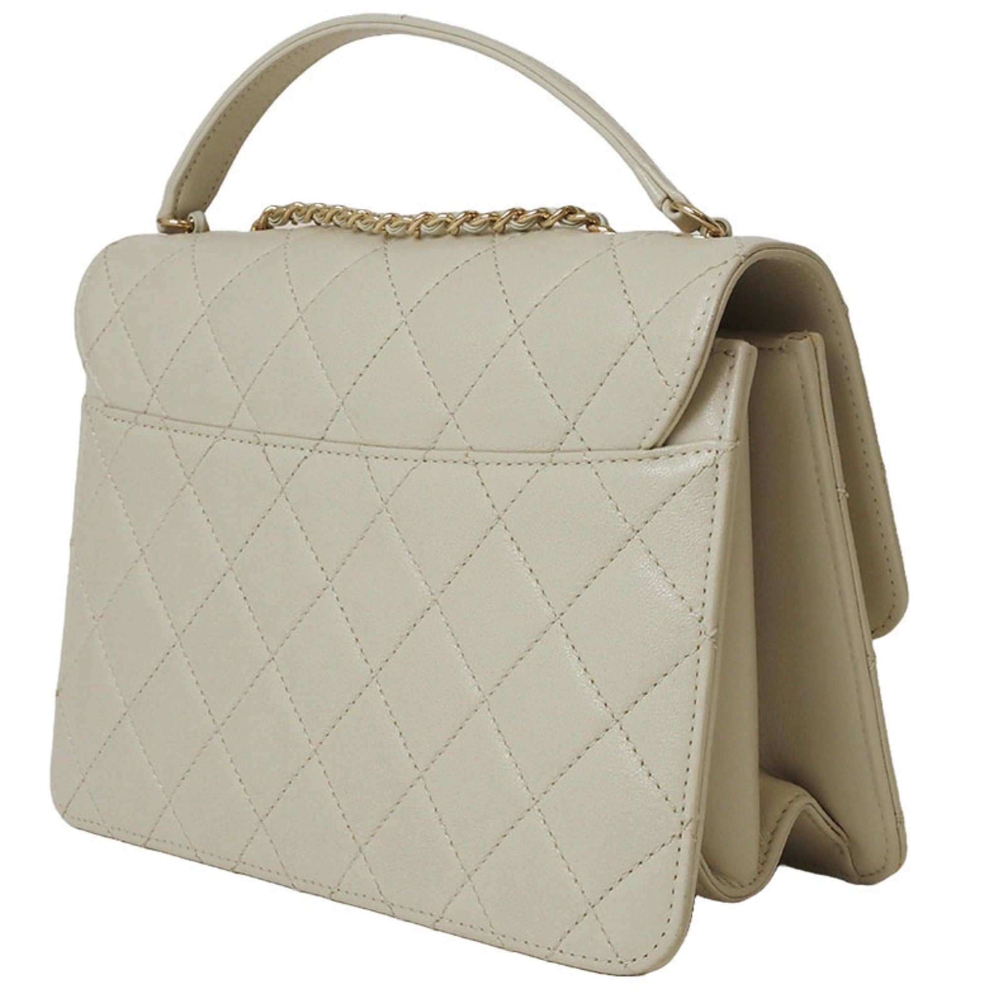 Chanel Light Beige Leather Shoulder Bag
