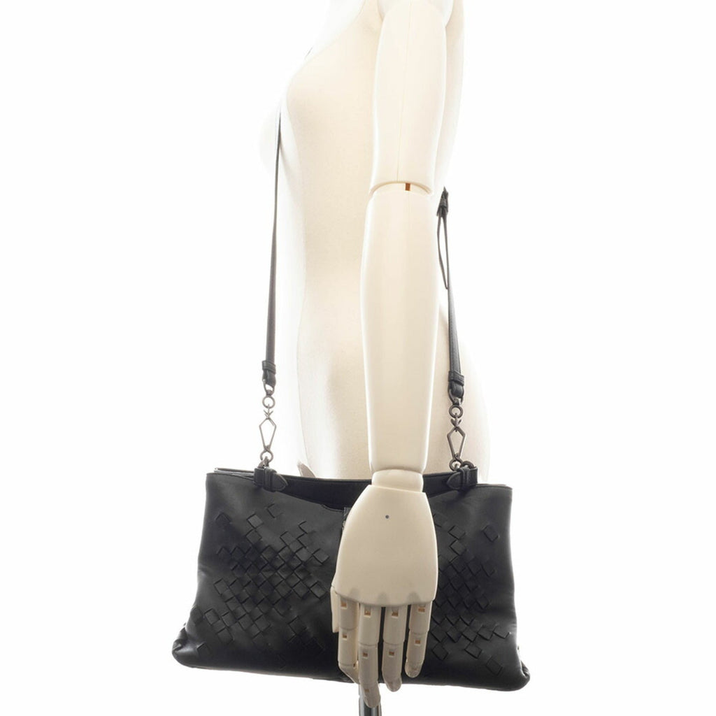 Bottega Veneta Black Leather Shoulder Bag