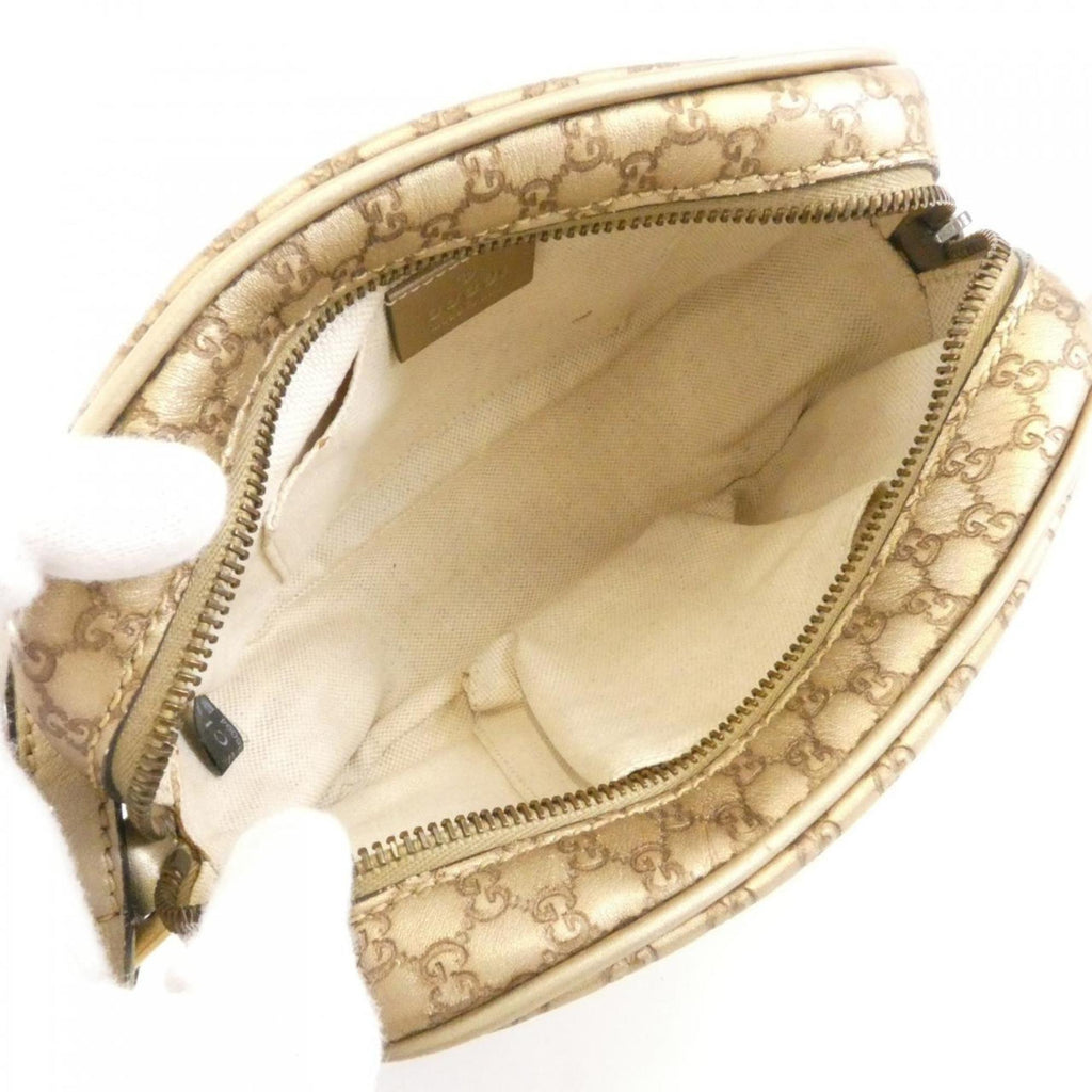 Gucci Gold Micro Gg Leather Shoulder Bag (Pre-Owned)