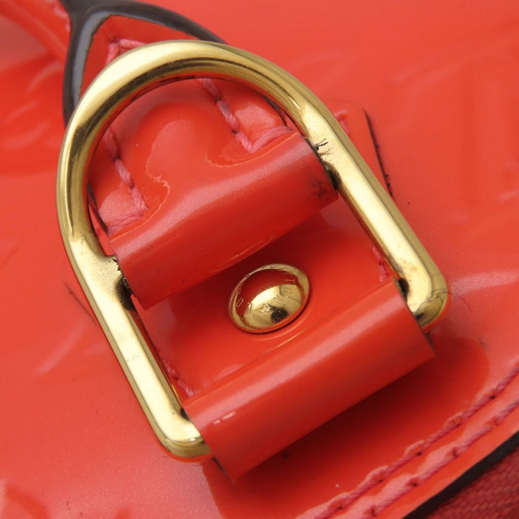 Louis Vuitton Rose Litchi Patent Leather Handbag
