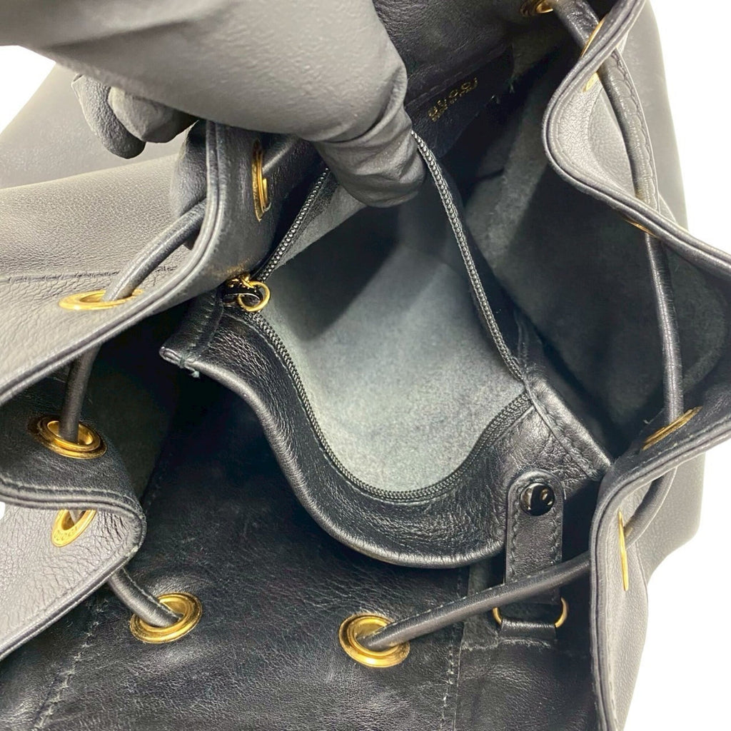Gucci Black Leather Shoulder Bag Sling Bag (Pre-Owned)