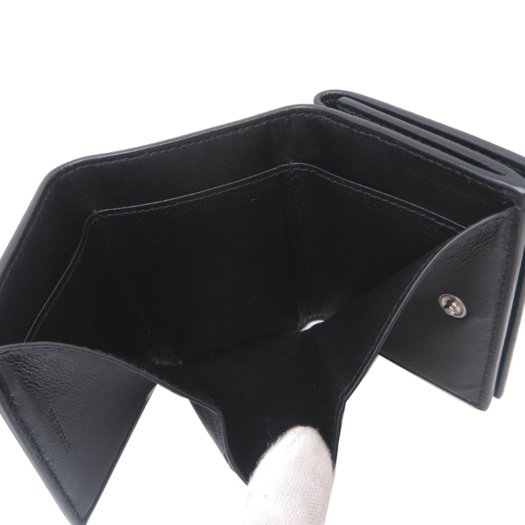 Balenciaga Black Leather Wallet (Tri-Fold)