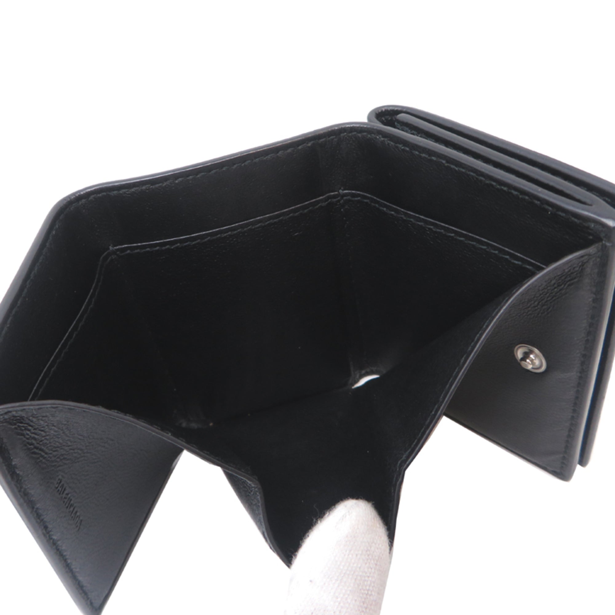 Balenciaga Black Leather Wallet (Tri-Fold)