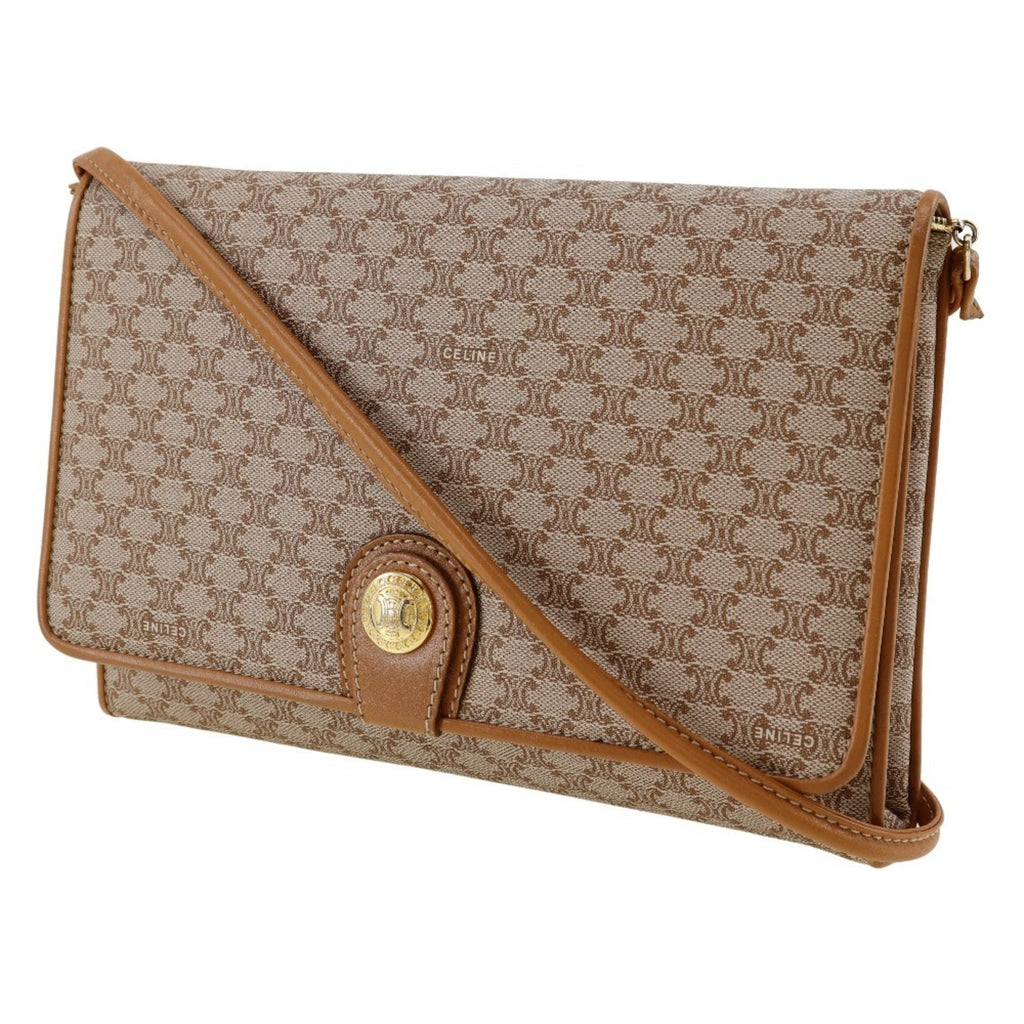 Celine Macadam Beige Pvc Leather Shoulder Bag