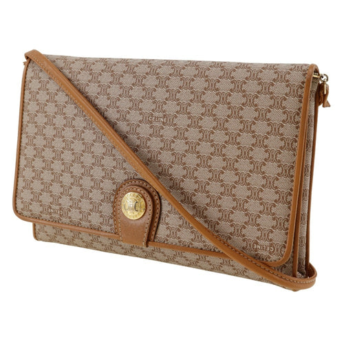 Celine Macadam Beige Pvc Leather Shoulder Bag