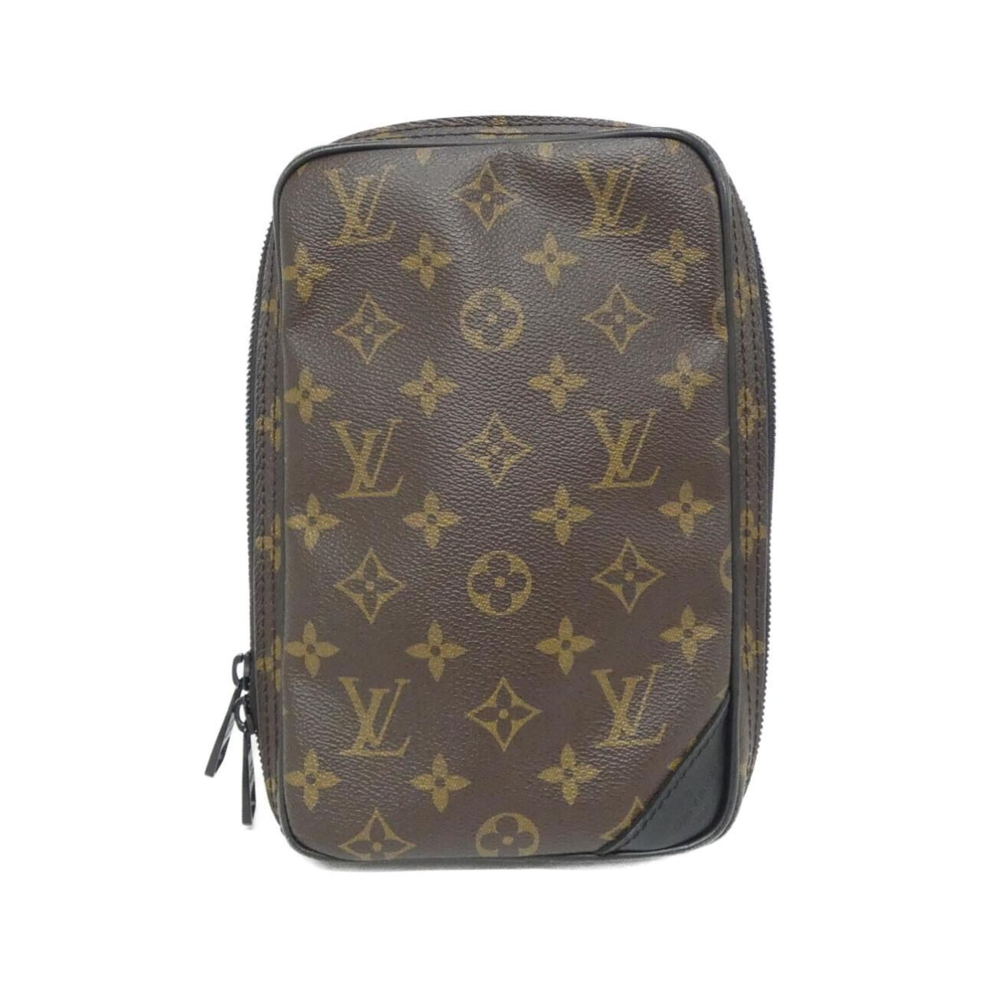 Louis Vuitton Black Brown Coated Canvas Shoulder Bag