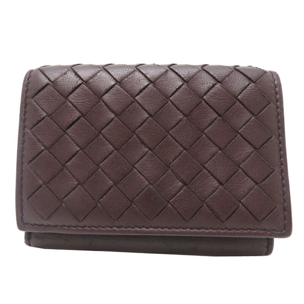 Bottega Veneta Bordeaux Brown Brown Leather Wallet (Tri-Fold)