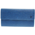 Louis Vuitton Blue Toledo Blue Epi Leather Long Wallet