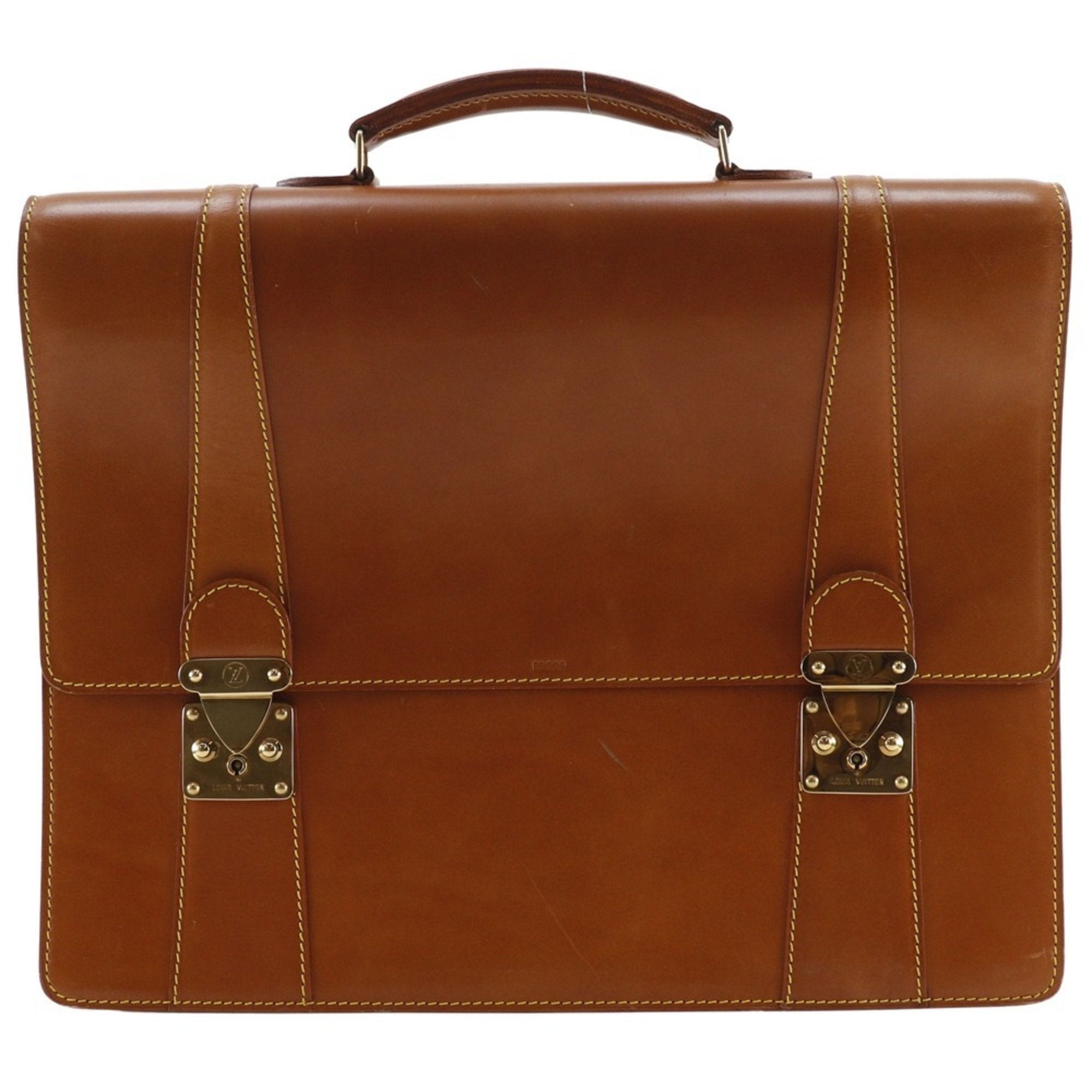 Louis Vuitton Brown Camel Nomade Leather Briefcase