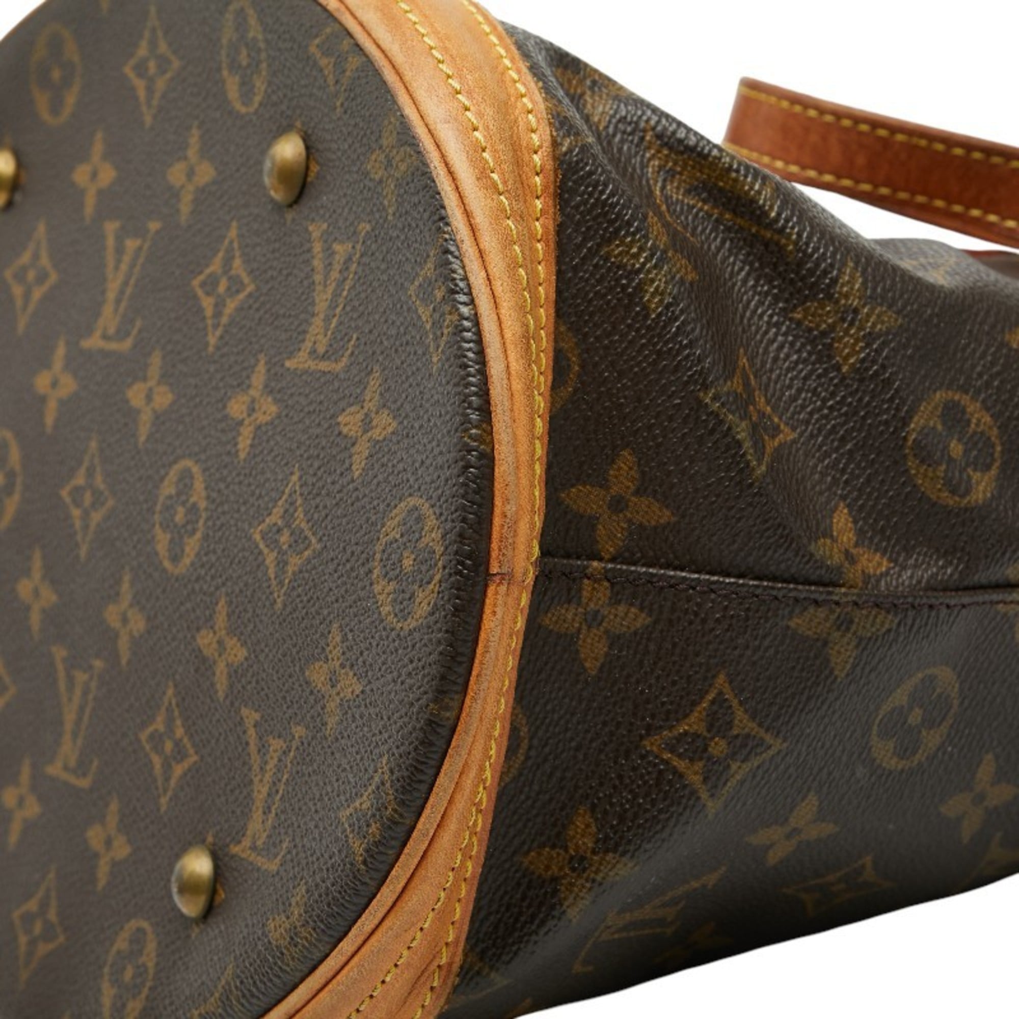 Louis Vuitton Brown Pvc Leather Shoulder Bag Tote Bag