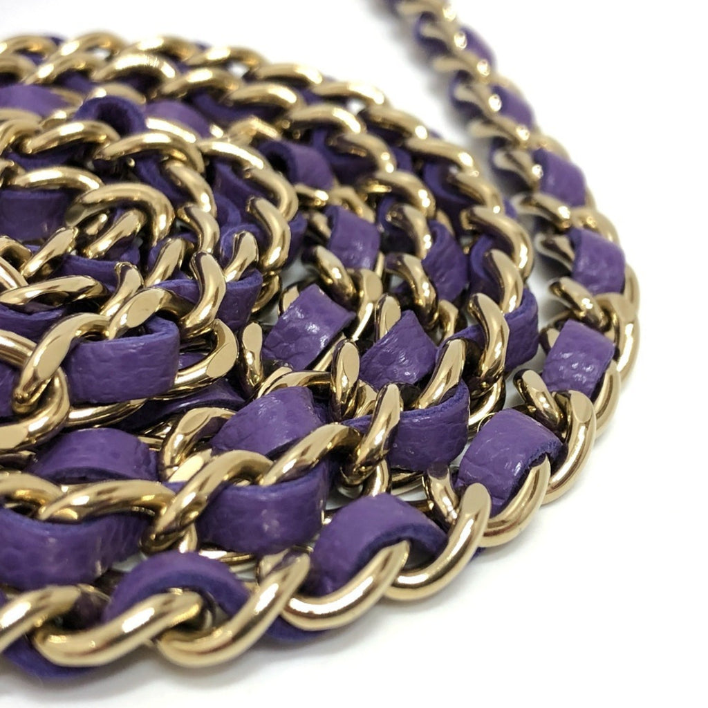 Chanel Matelasse Purple Caviar Leather Shoulder Bag