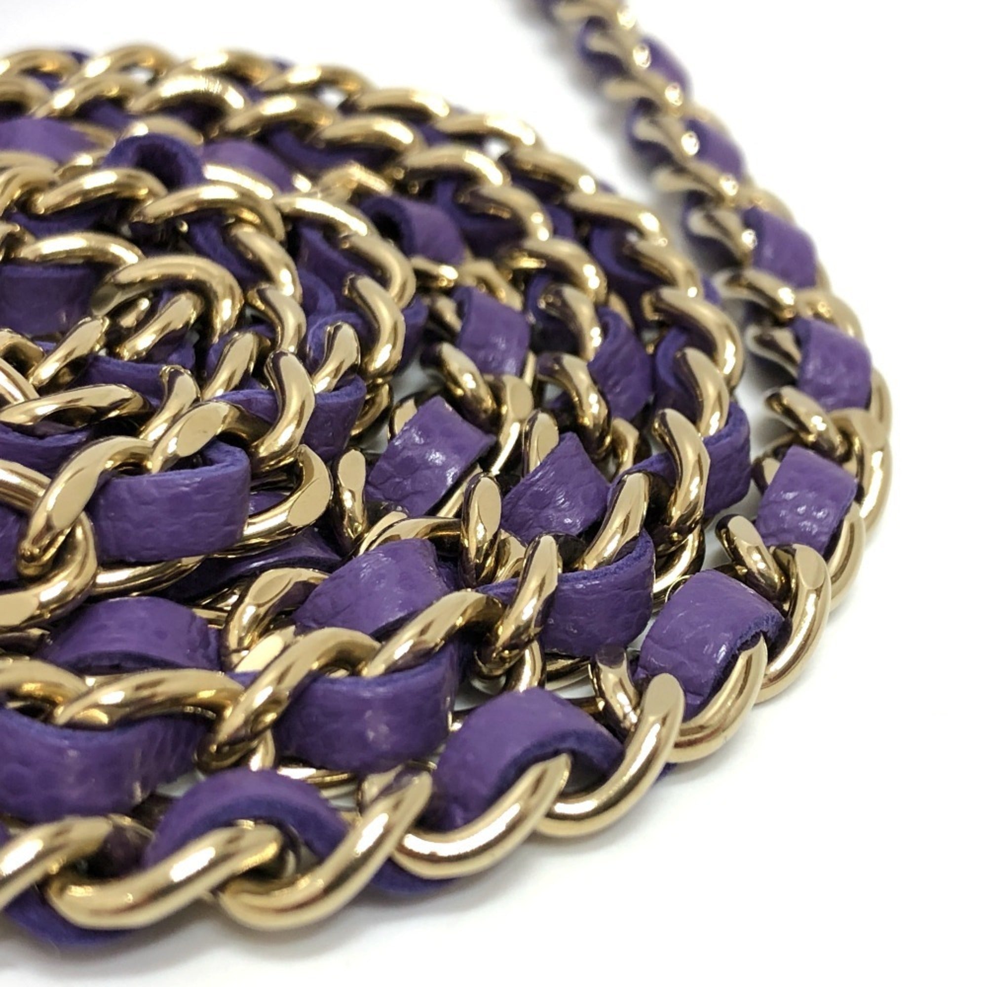 Chanel Matelasse Purple Caviar Leather Shoulder Bag