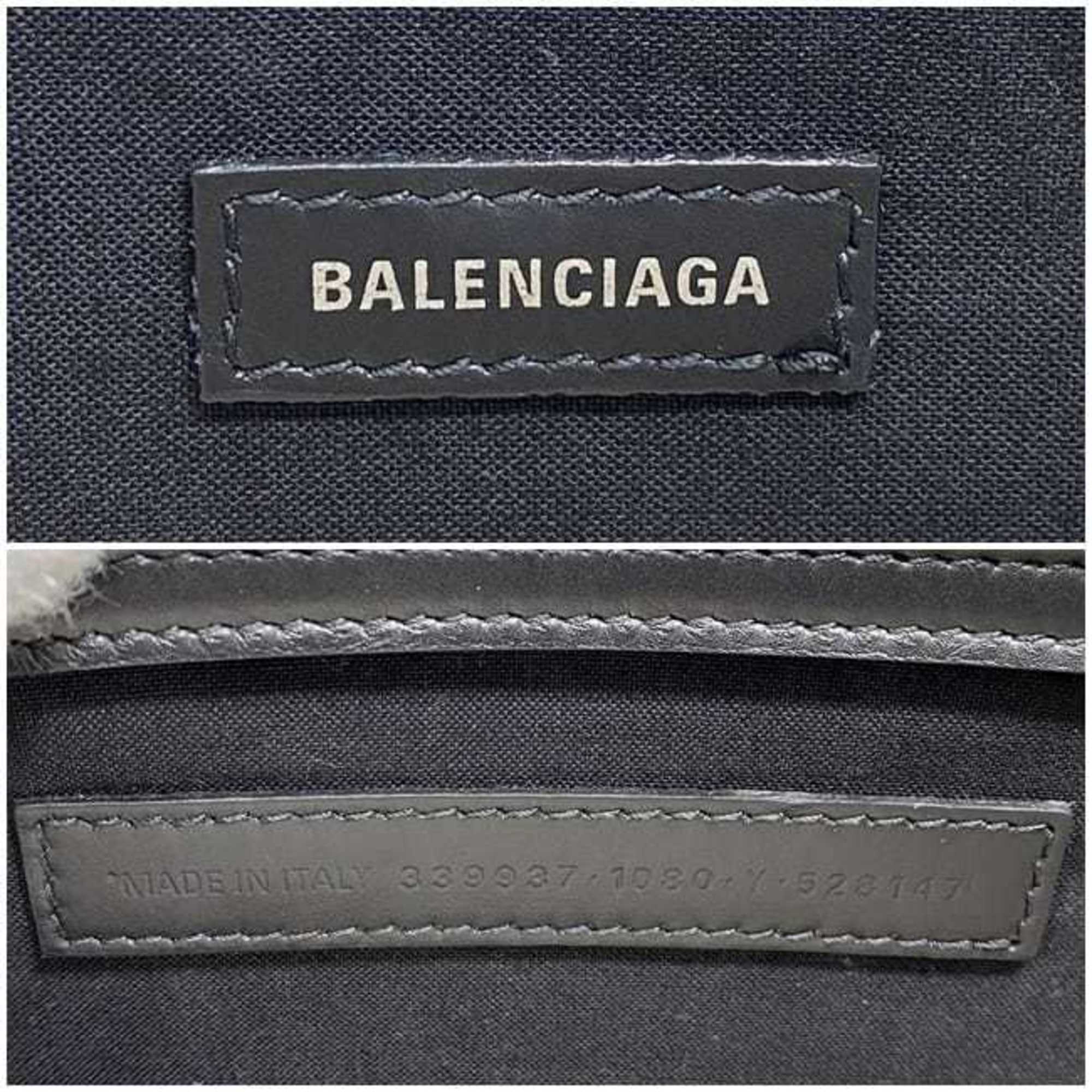 Balenciaga Black White Canvas Shoulder