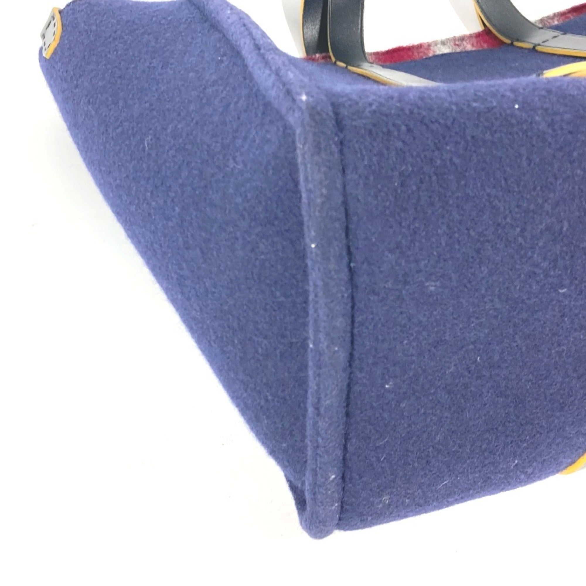 Fendi Navy Wool Shoulder Bag Tote Bag