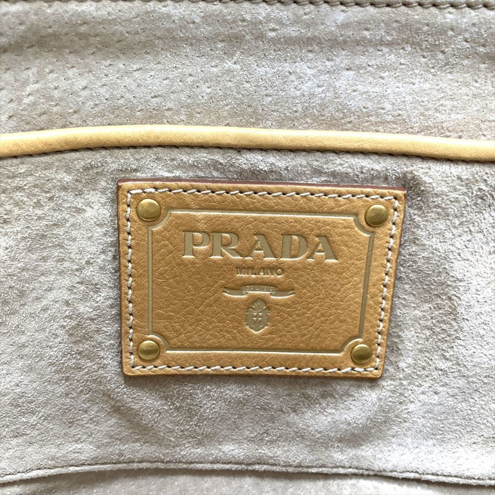 Prada Brown Multi-Color Canvas Handbag