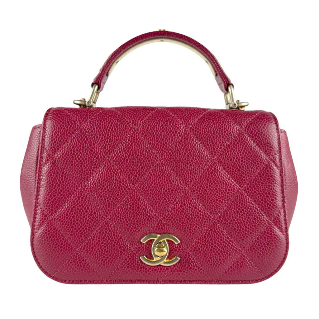 Chanel Pink Grained Calfskin Shoulder Bag