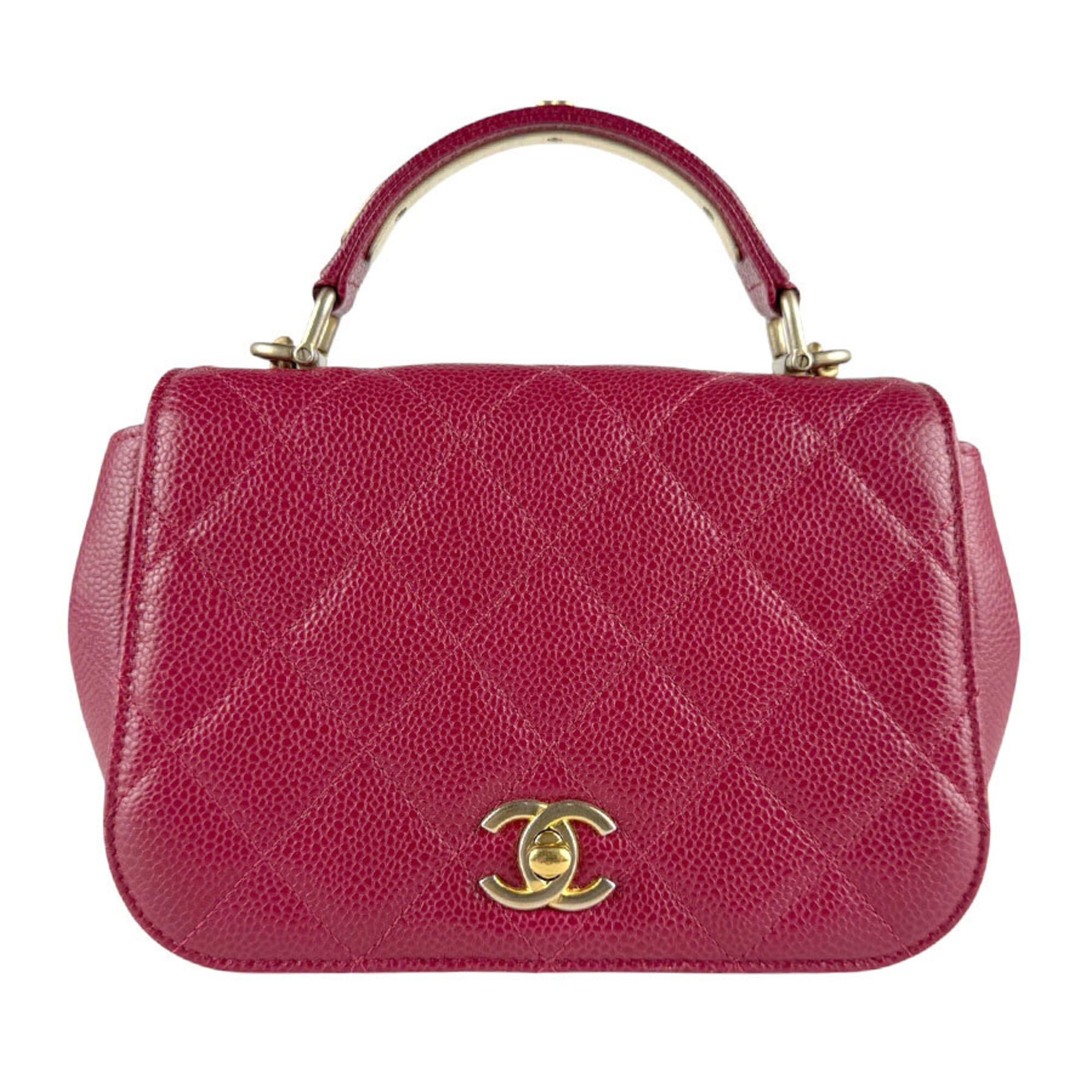 Chanel Pink Grained Calfskin Shoulder Bag