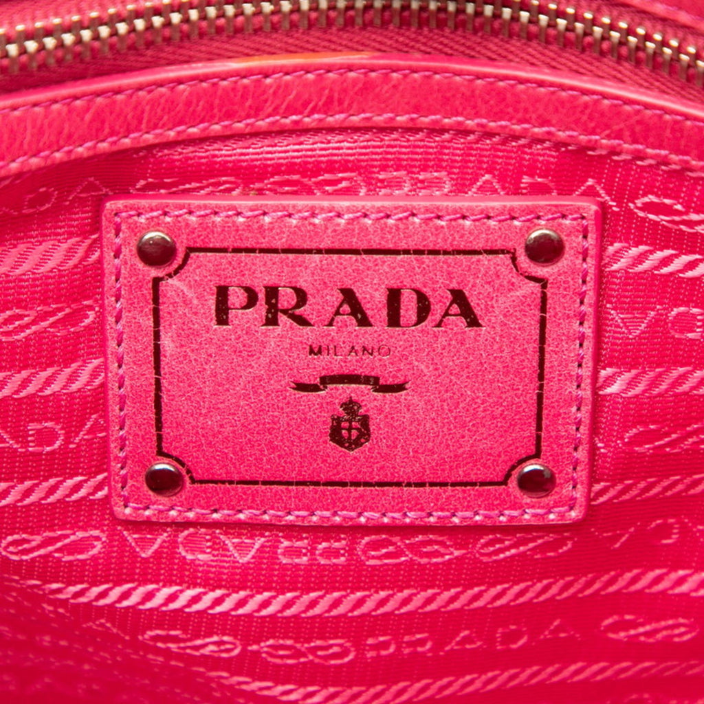 Prada Pink Leather Handbag Shoulder Bag