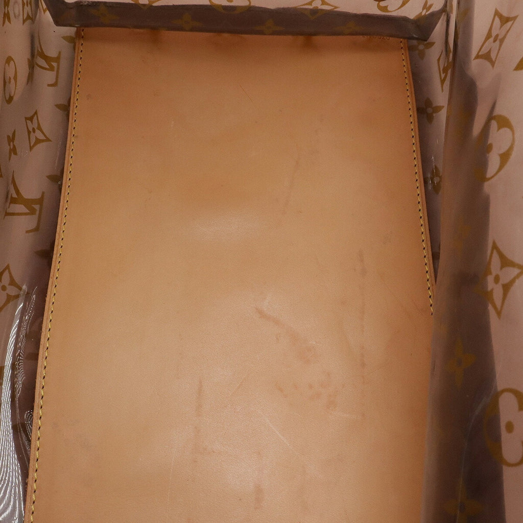 Louis Vuitton Brown Clear Vinyl Leather Beach Bag Shoulder Bag Tote Bag