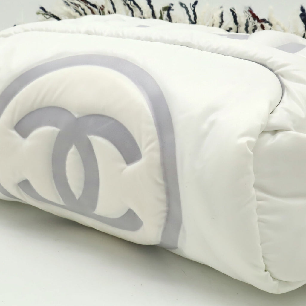 Chanel Gray White Nylon Tweed Pouch Sling Bag