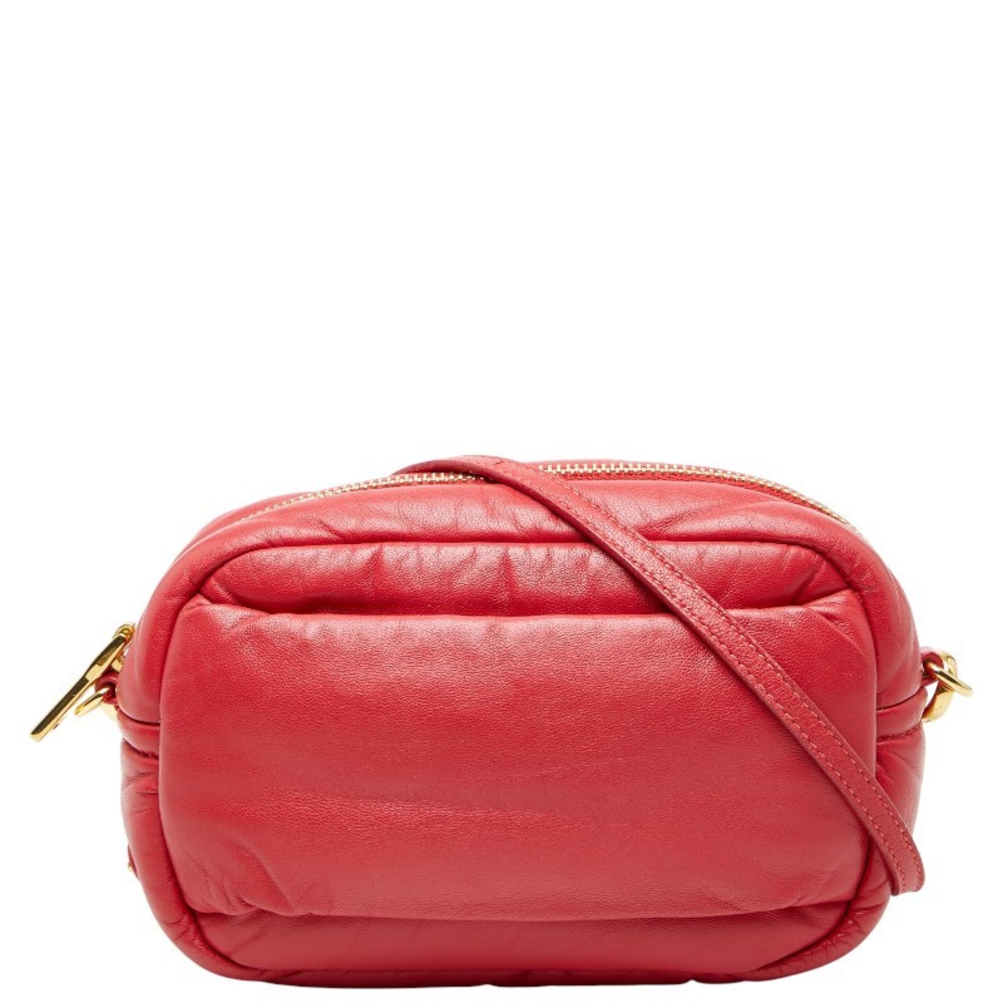 Prada Red Color Leather Shoulder Bag