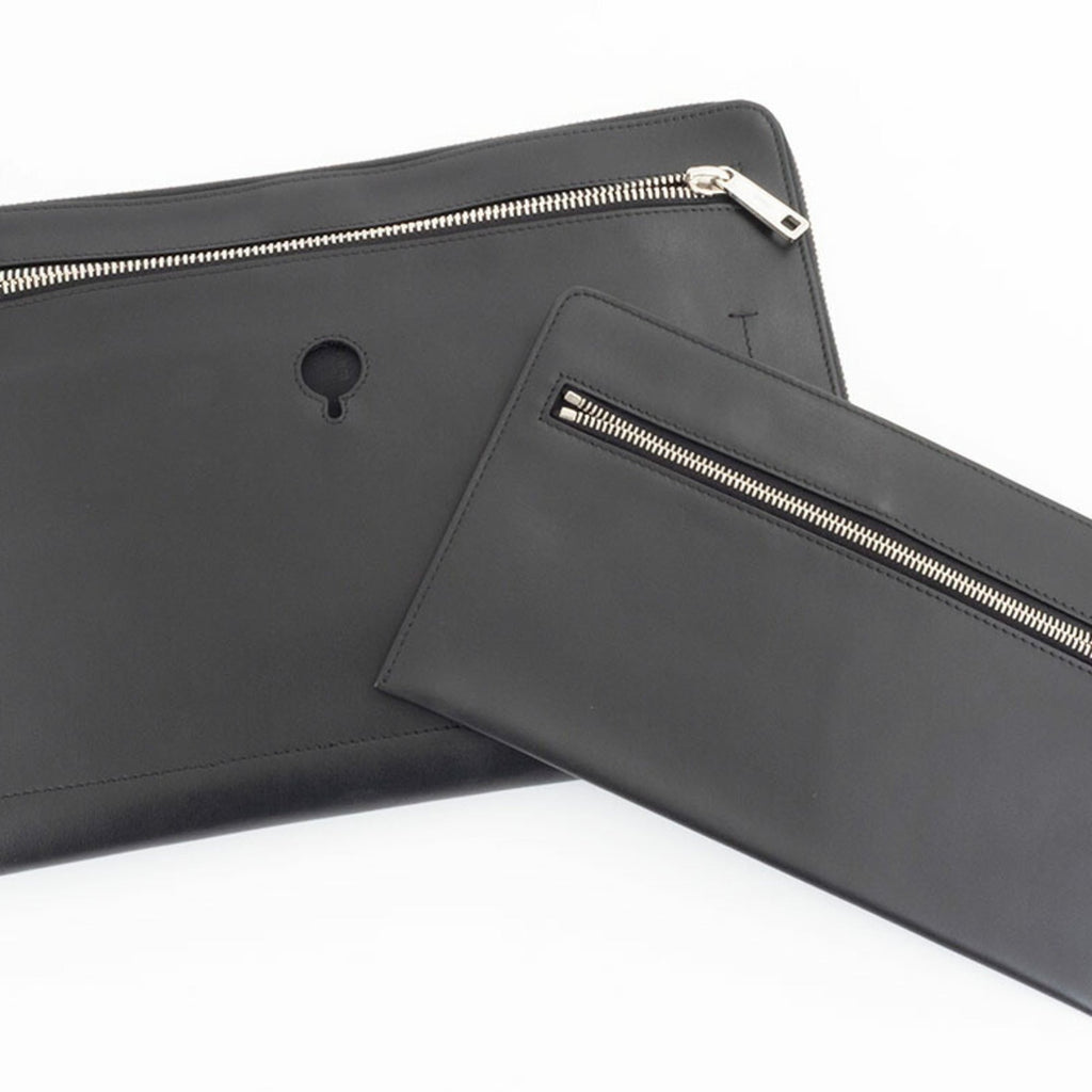 Fendi Black Leather Clutch Bag