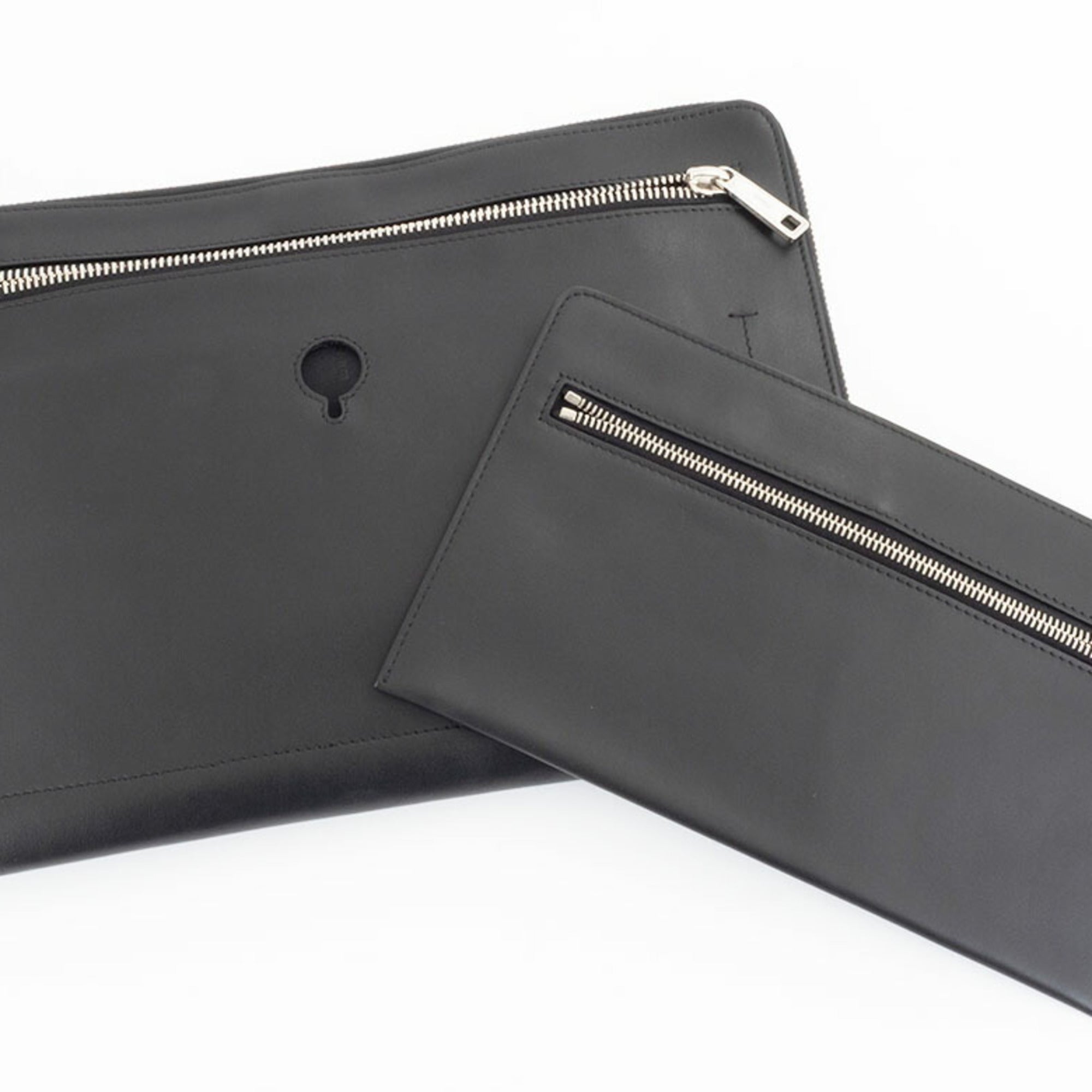 Fendi Black Leather Clutch Bag