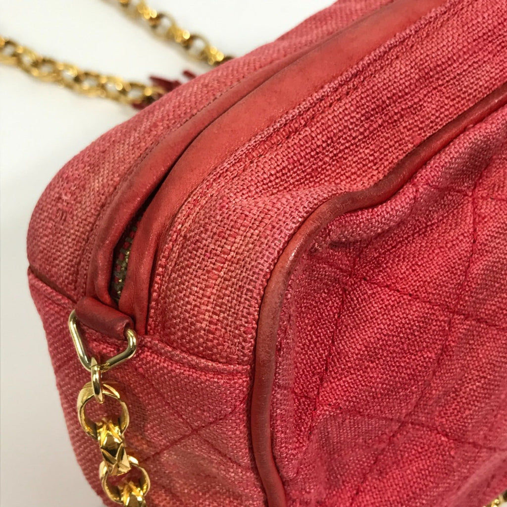 Chanel Red Cloth Shoulder Bag