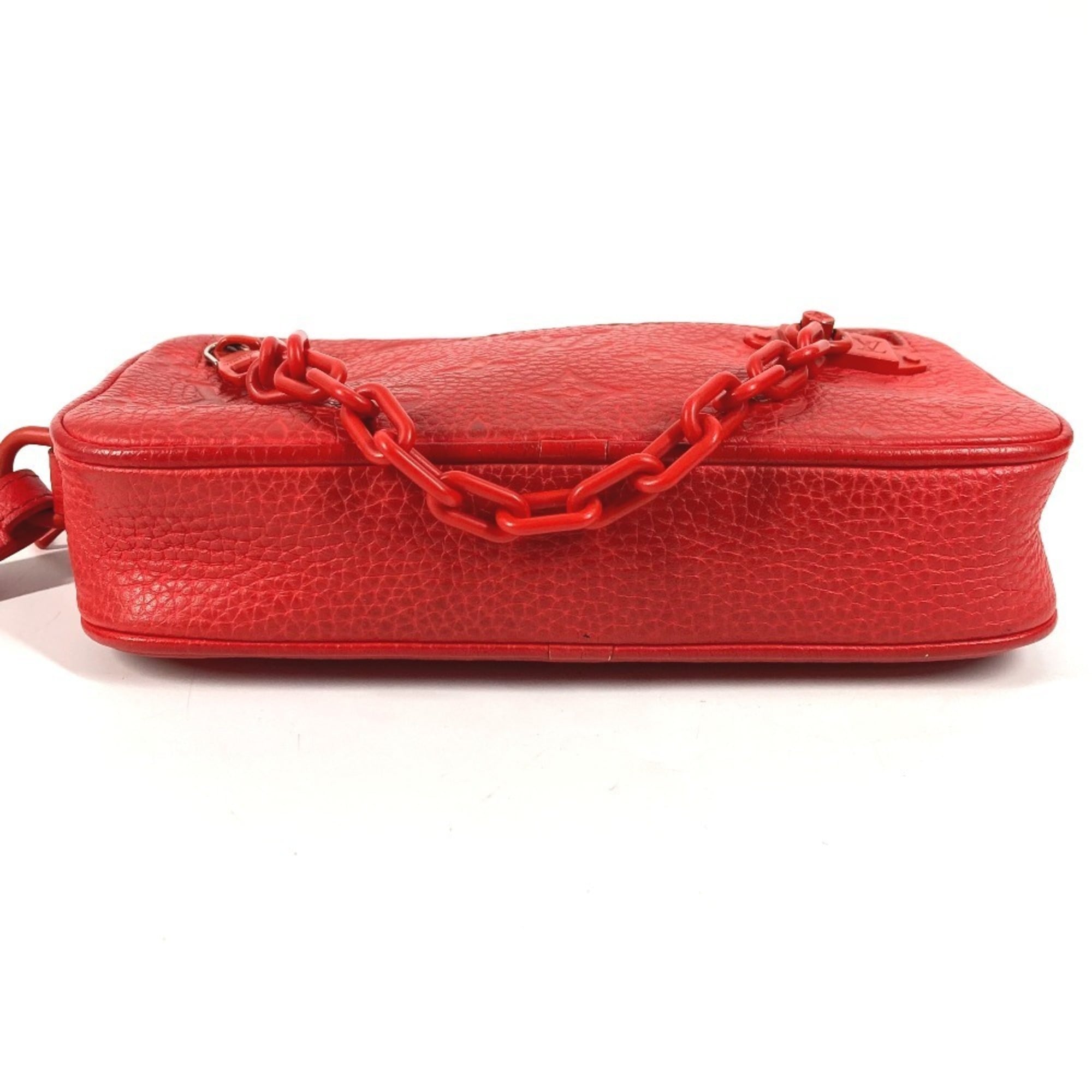 Louis Vuitton Red Color Monogram Empreinte Leather Clutch Bag