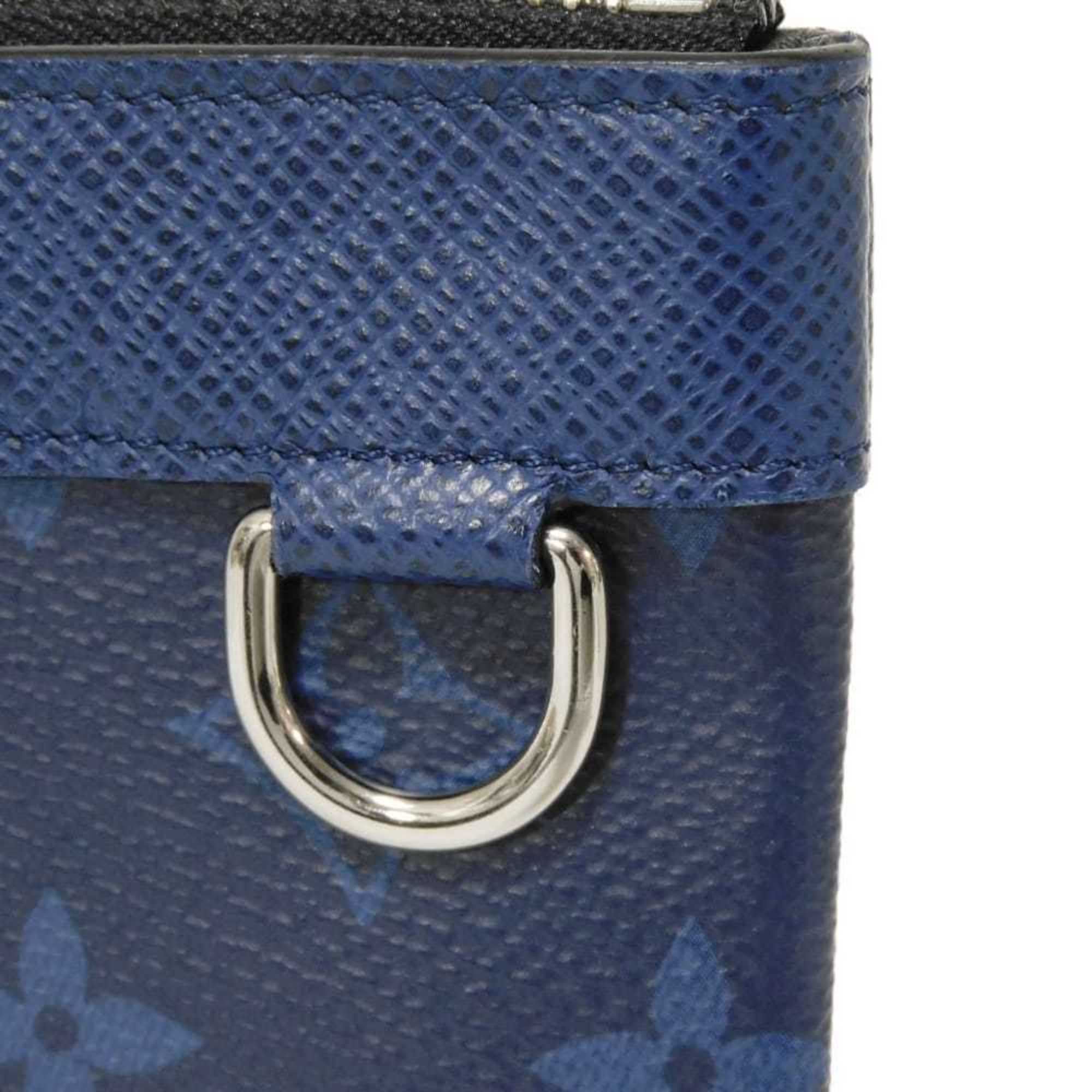 Louis Vuitton Blue Cobalt Monogram Monogram Cobalt Taiga Leather Leather Canvas Monogram Pochette Pouch