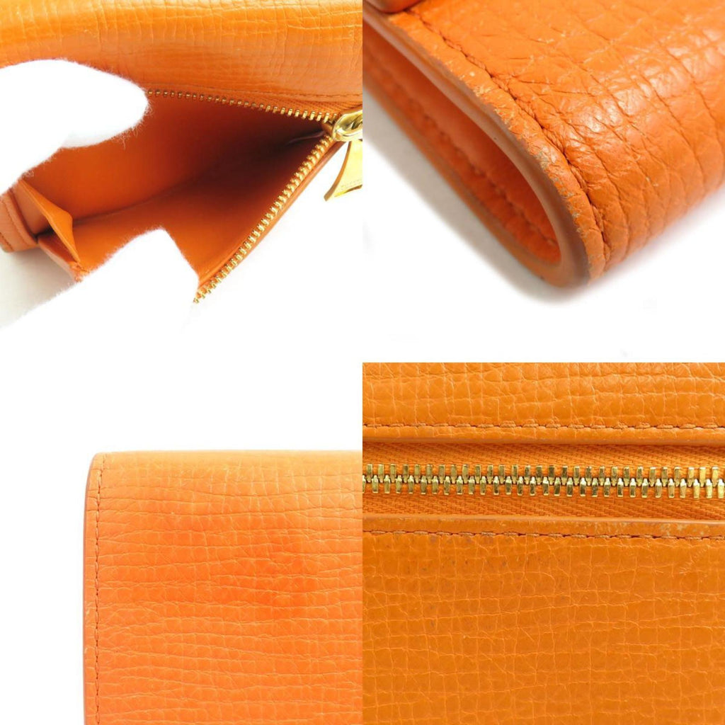Bottega Veneta Orange Leather Wallet (Tri-Fold)
