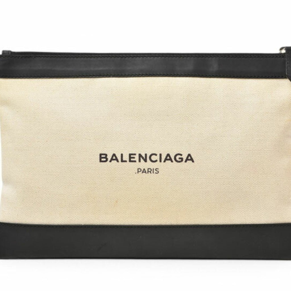 Balenciaga Black Canvas Clutch Bag Pouch