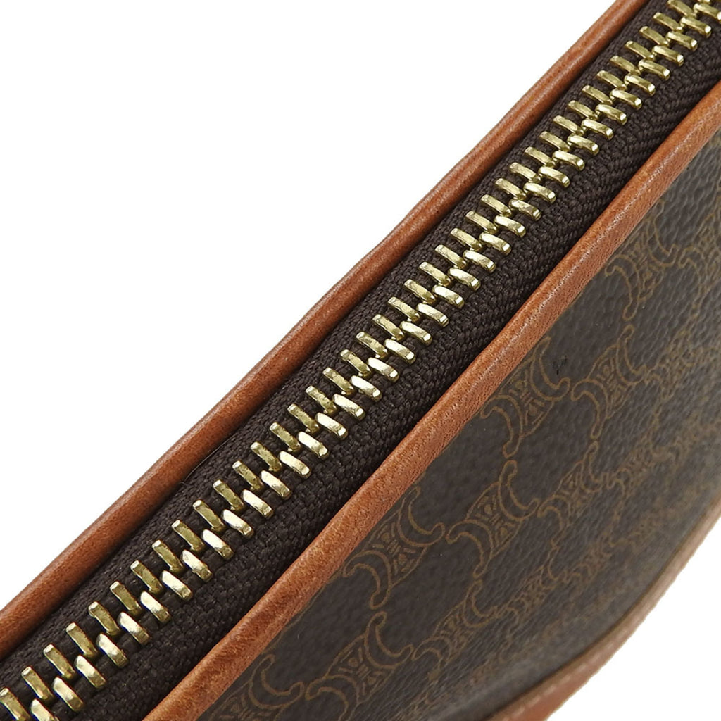 Celine Macadam Brown Pvc Leather Pouch