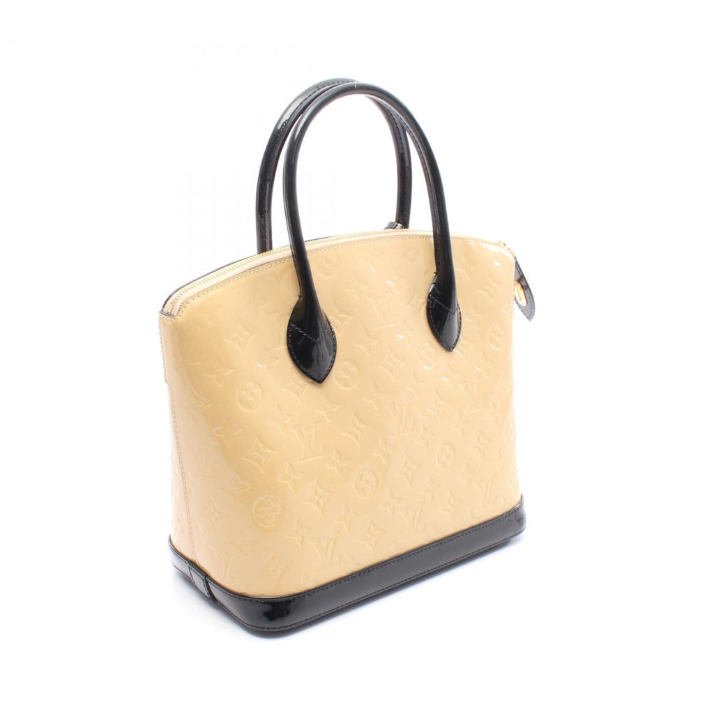 Louis Vuitton Beige Black Leather Handbag