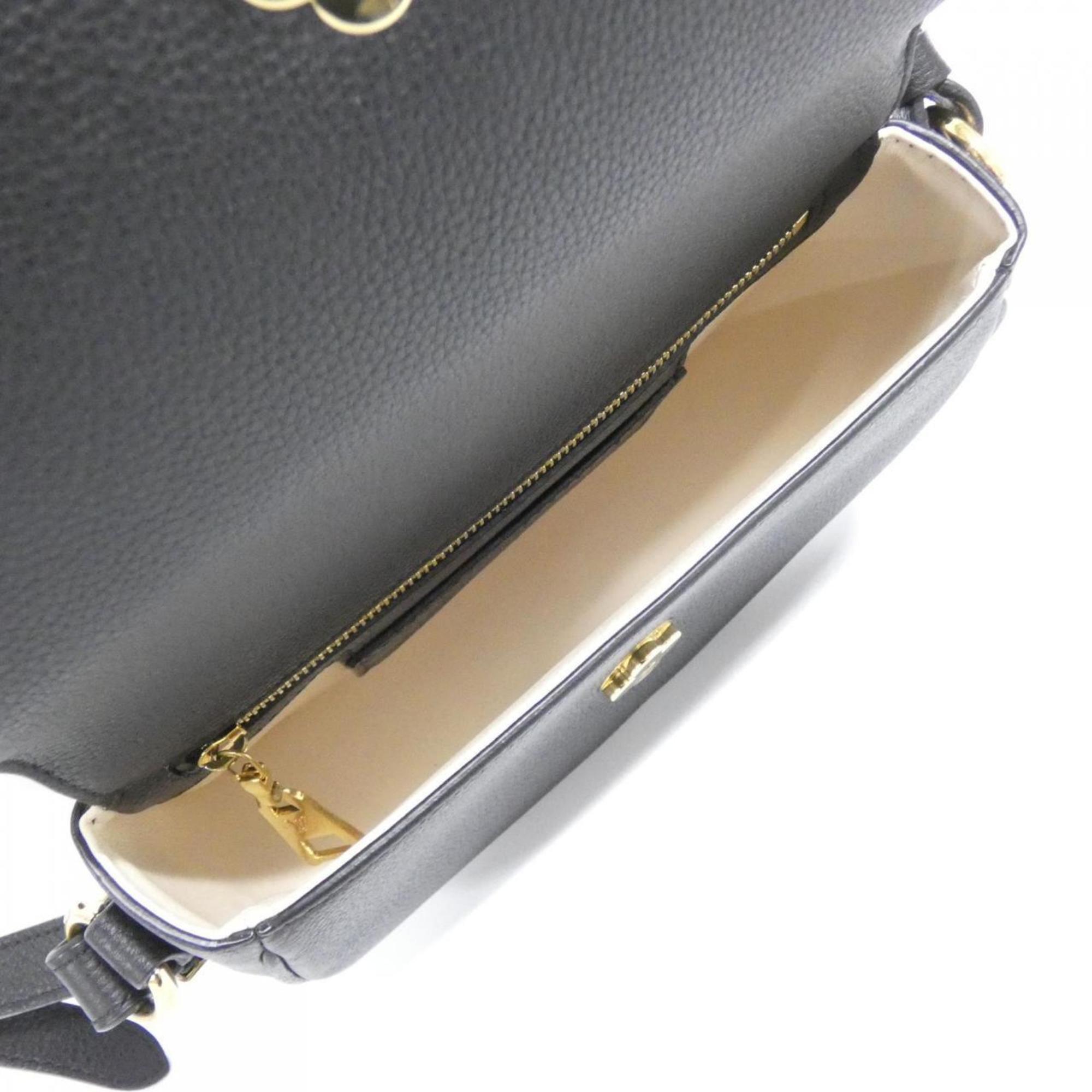 Louis Vuitton Black Leather Shoulder Bag