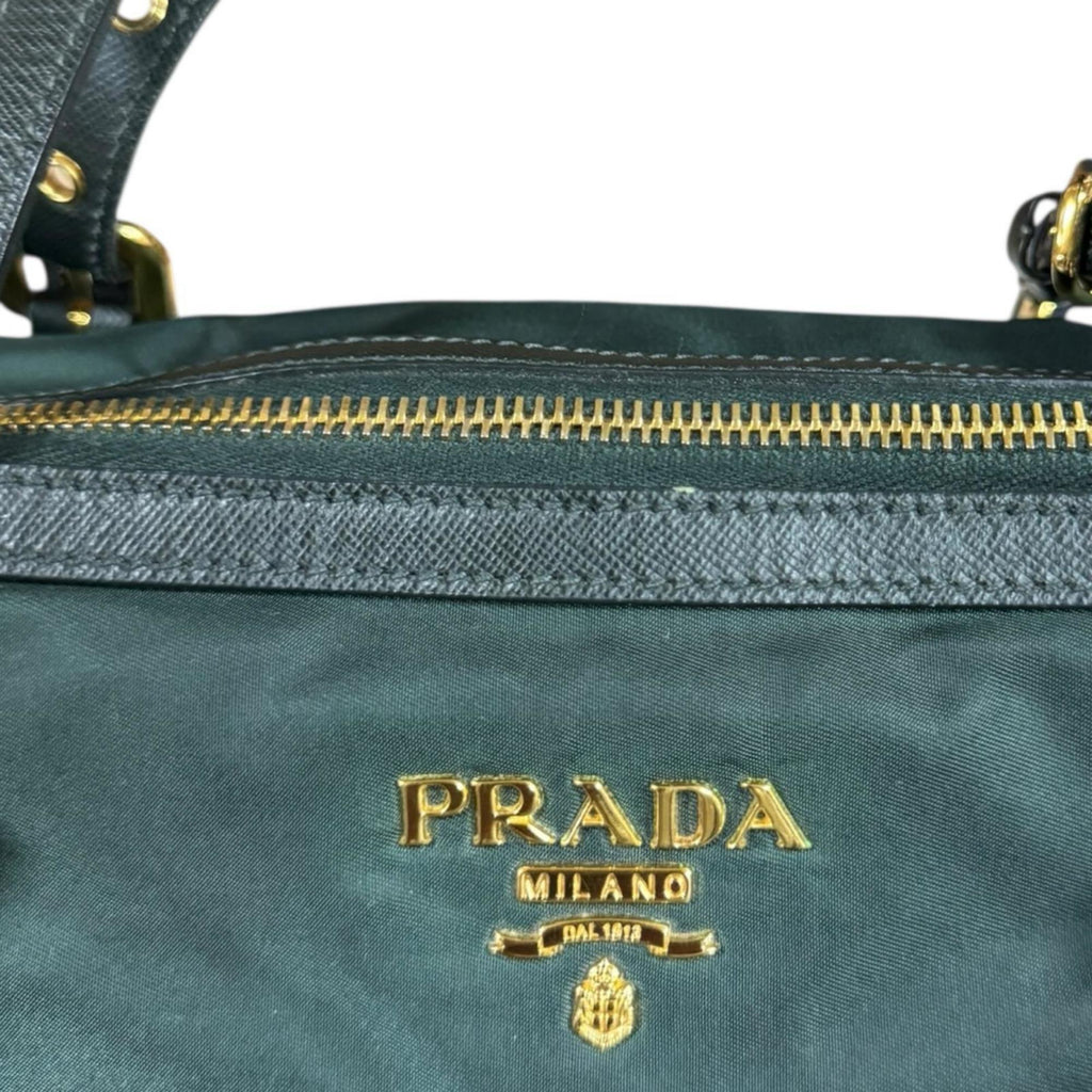 Prada Green Nylon Shoulder Bag