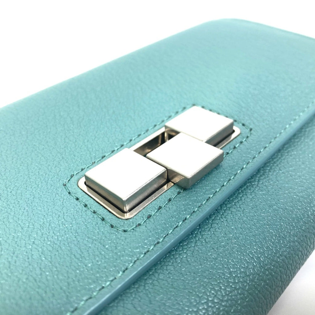 Bottega Veneta Blue Leather Long Wallet (Bi-Fold)