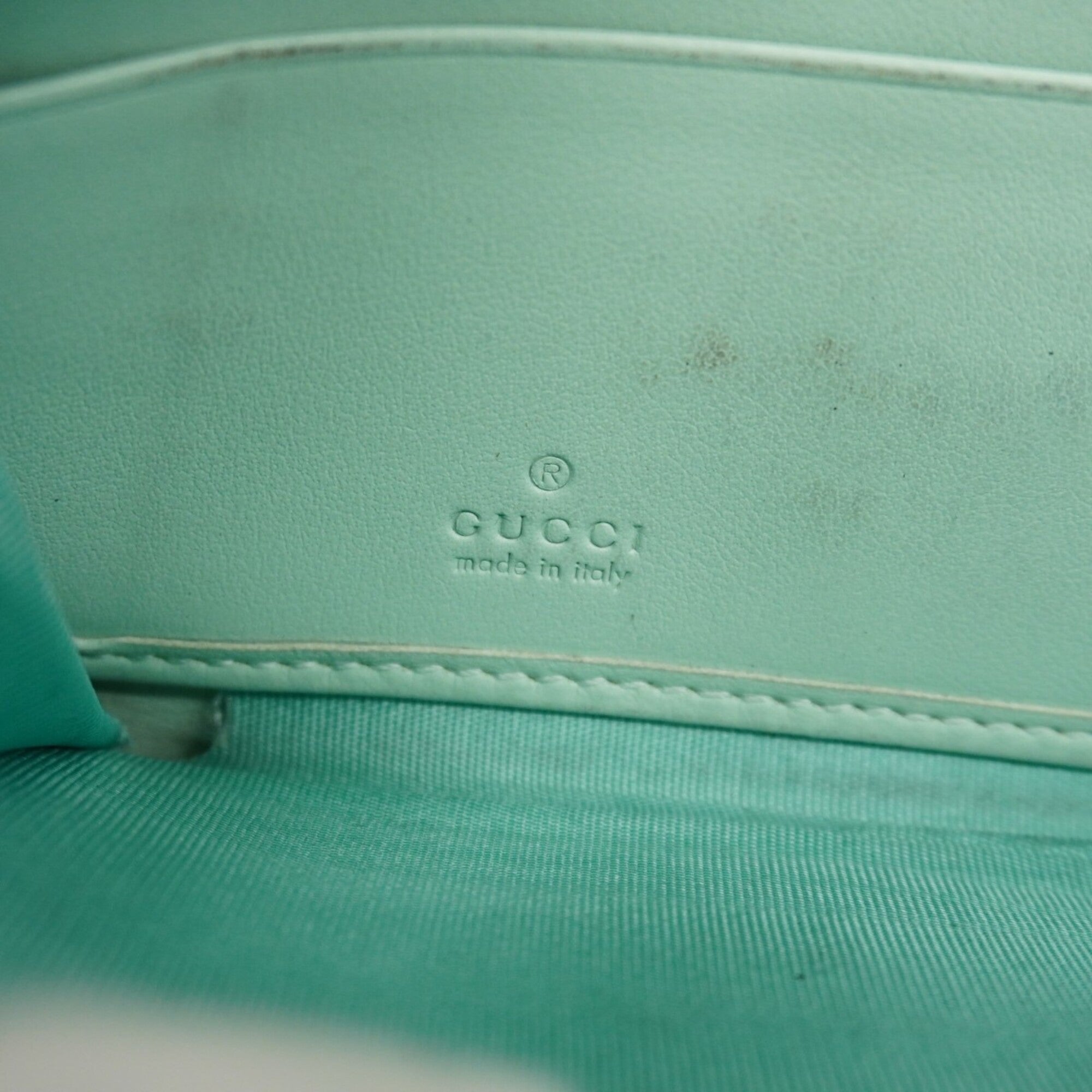 Gucci Blue Multi-Color Leather Long Wallet (Bi-Fold) (Pre-Owned)