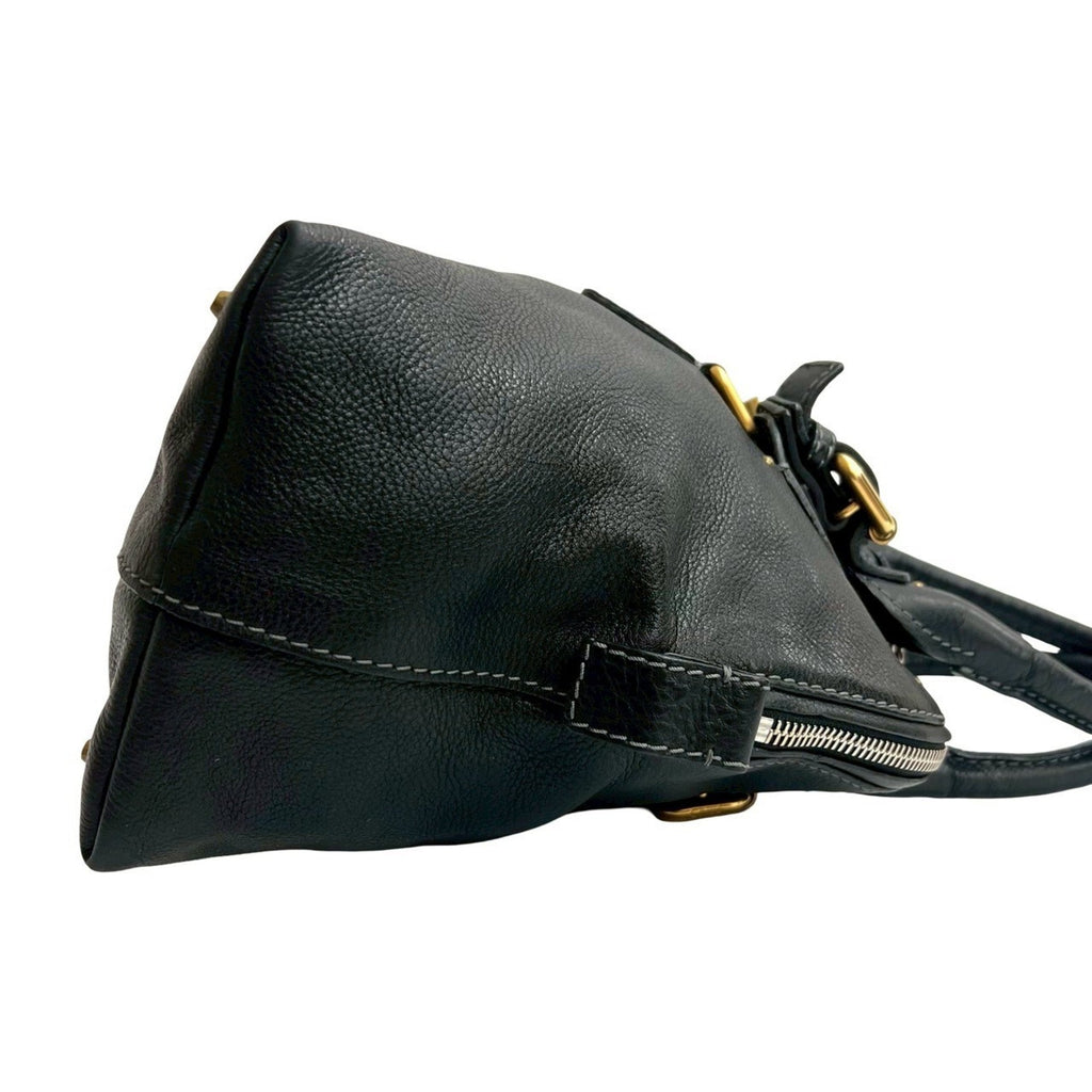 Chloé Black Leather Handbag Tote Bag (Pre-Owned)