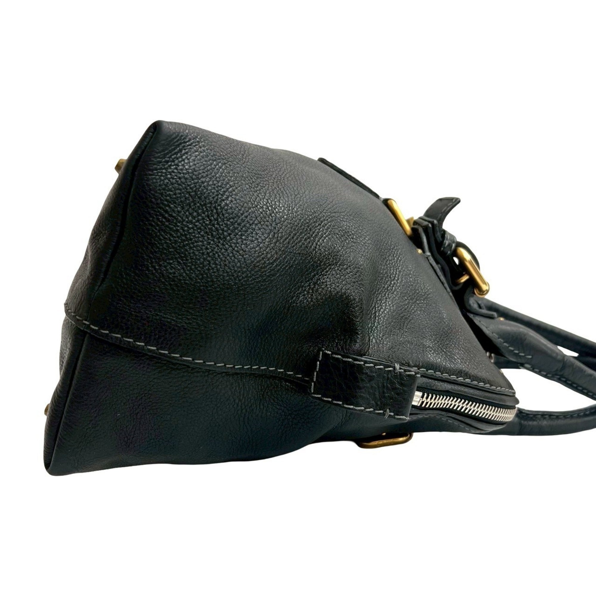 Chloé Black Leather Handbag Tote Bag (Pre-Owned)