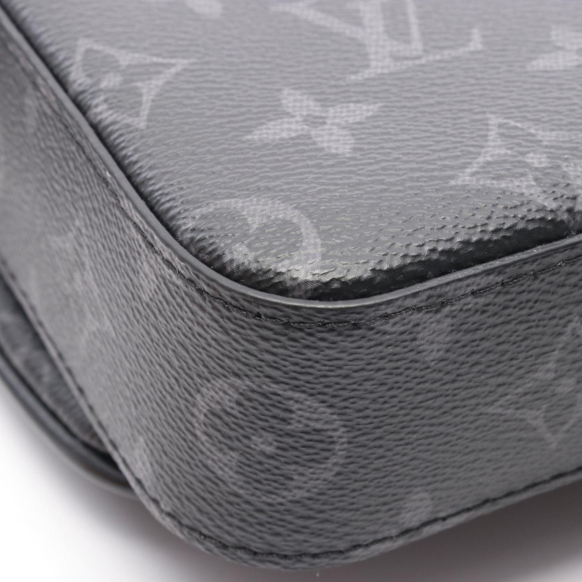 Louis Vuitton Black Gray Coated Canvas Leather Shoulder Bag