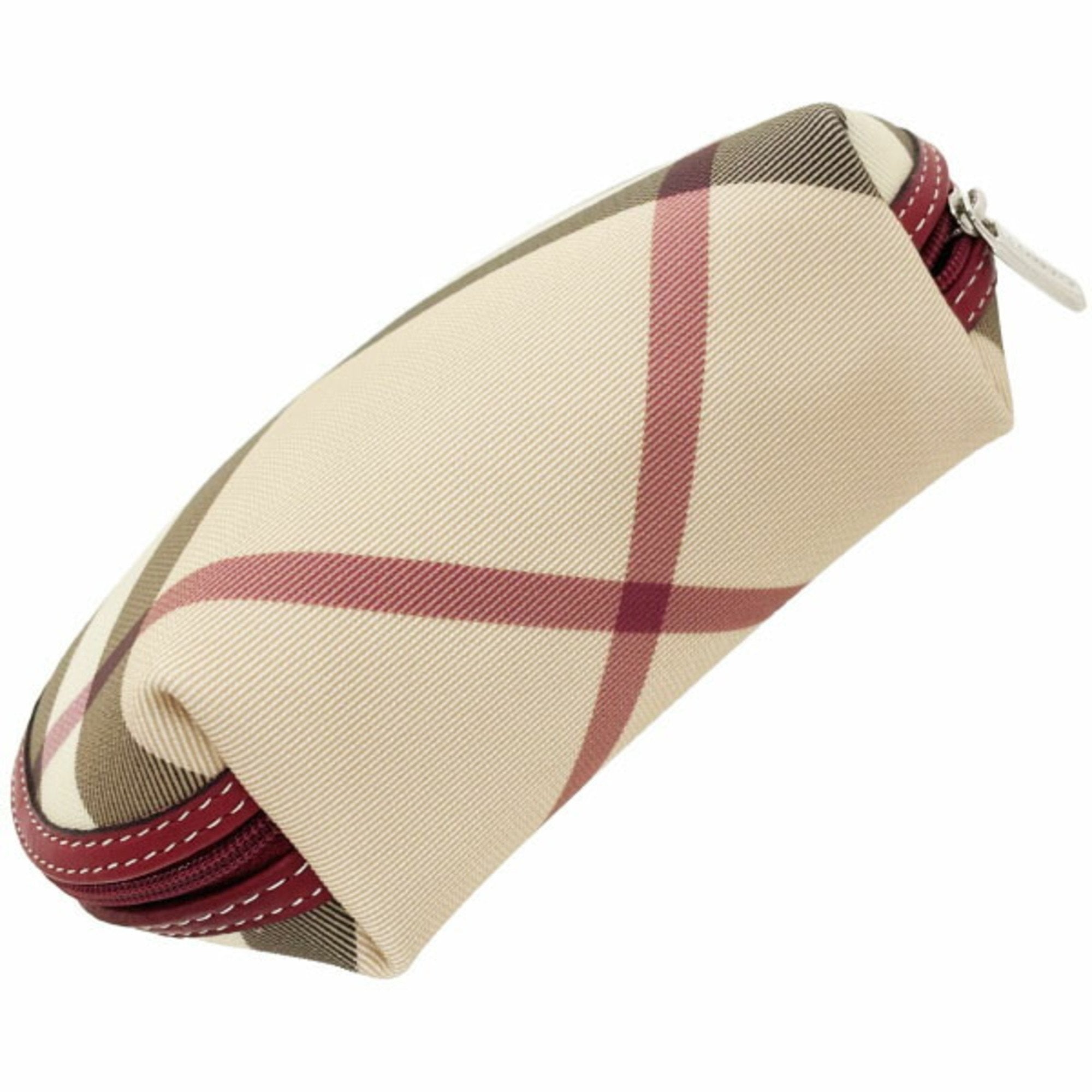 Burberry Beige Multi-Color Red Color Pvc Leather Pouch