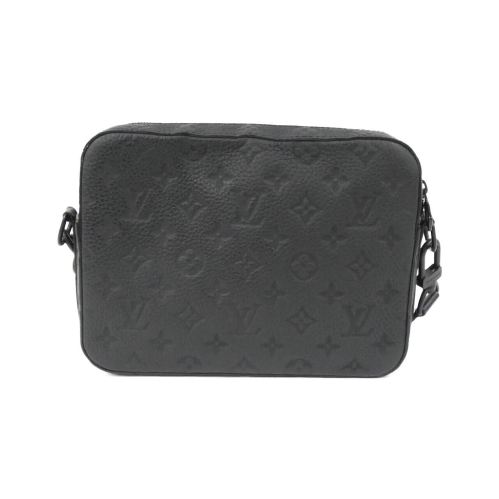 Louis Vuitton Black Leather Messenger Bag Shoulder Bag