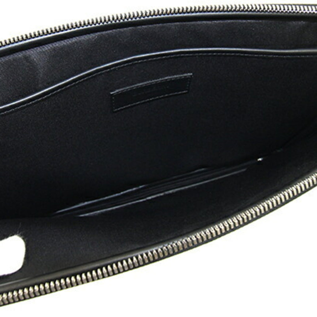 Burberry Black Leather Clutch Bag Document Case