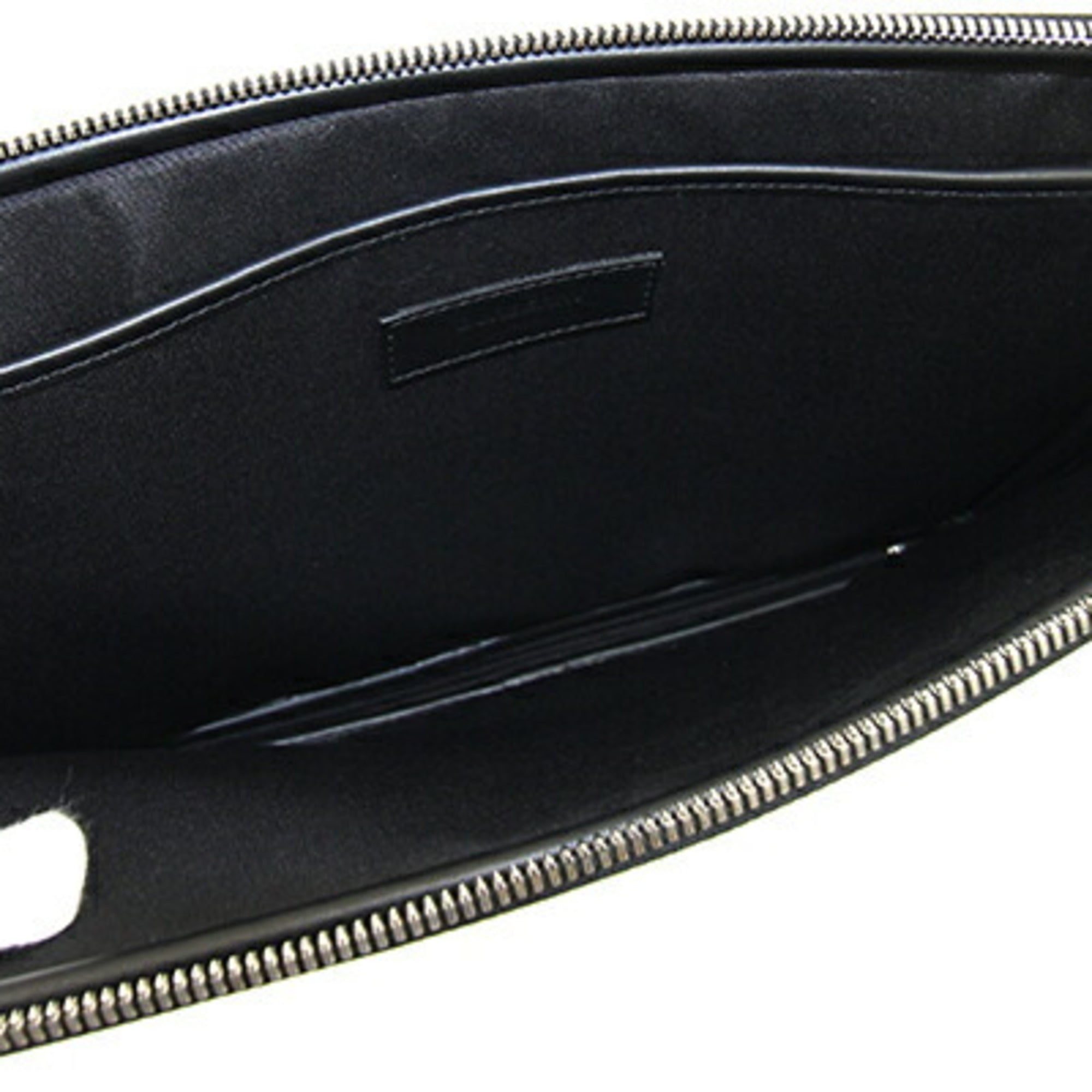Burberry Black Leather Clutch Bag Document Case