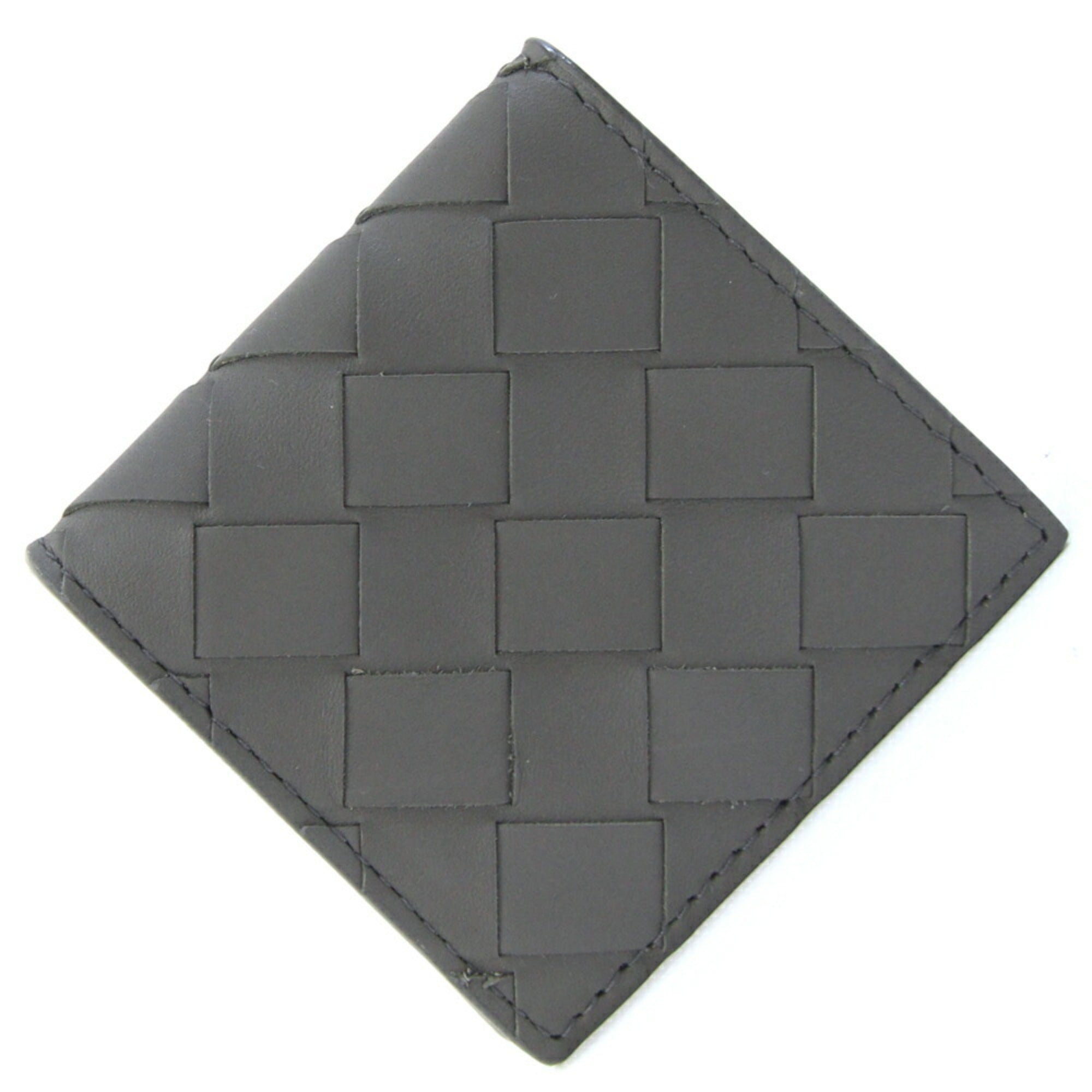 Bottega Veneta Dark Gray Intrecciato Coin Purse/Coin Case