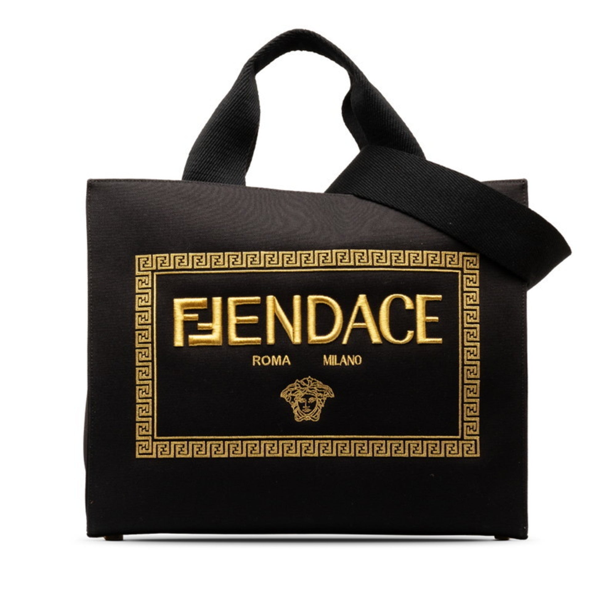 Fendi Black Canvas Shoulder Bag Tote Bag