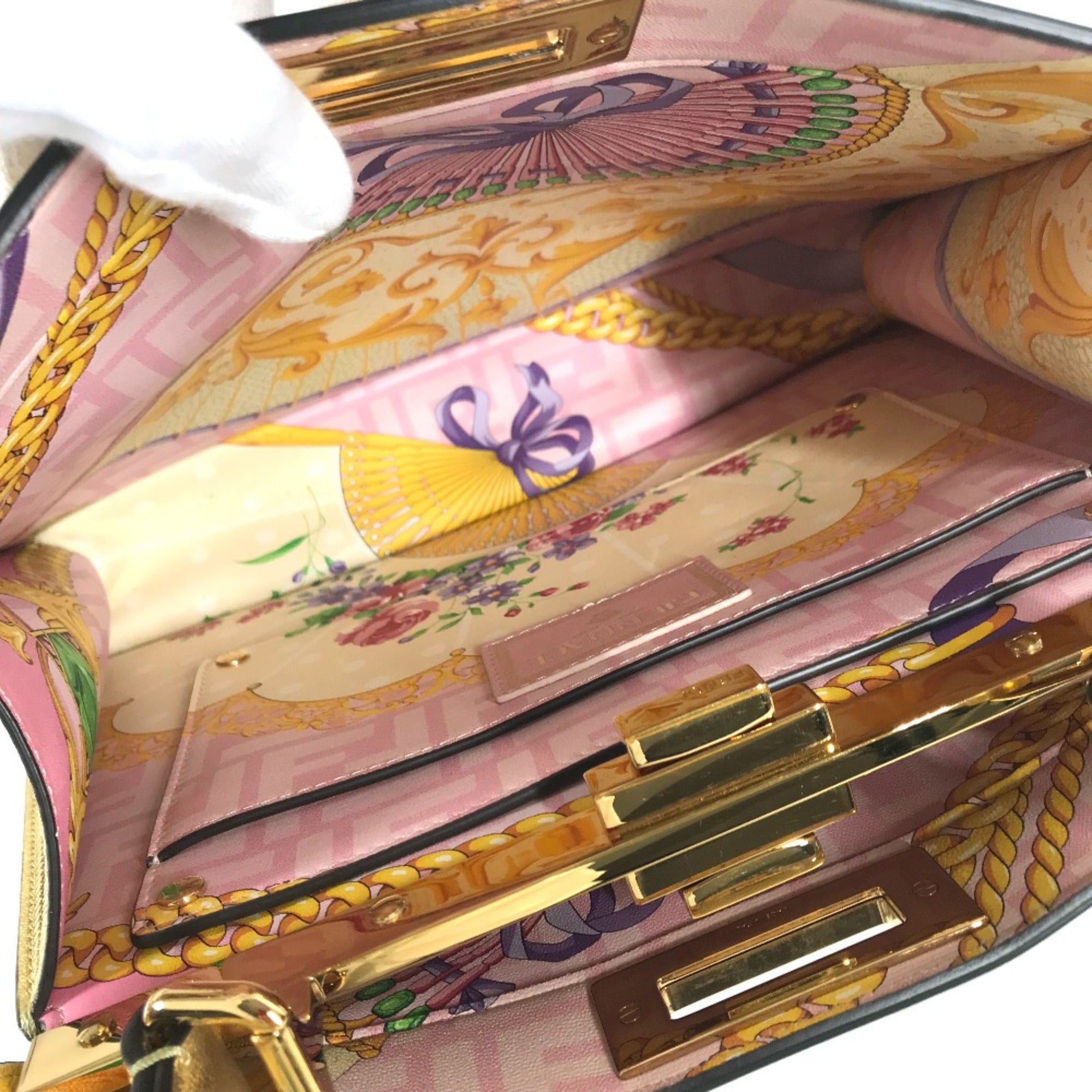 Fendi Gold Leather Handbag